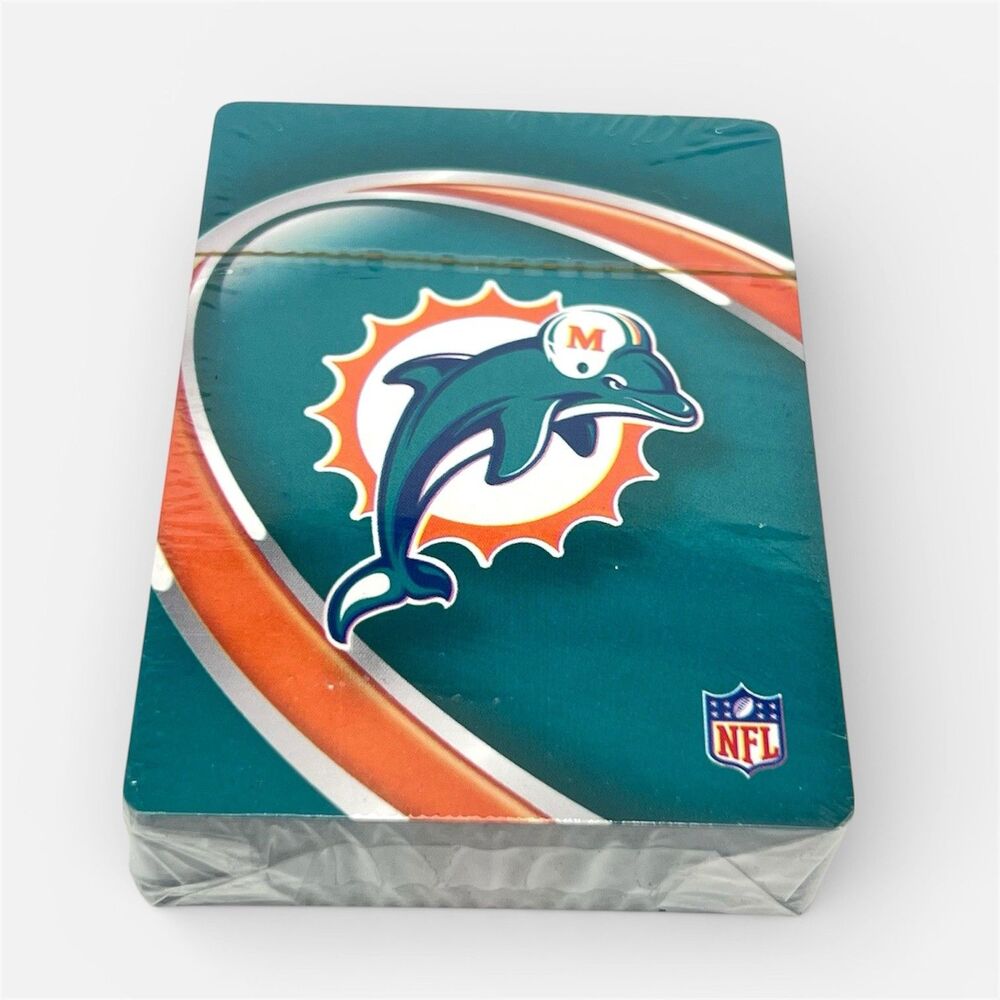 Vintage Miami Dolphins Playing Cards Deck NFL Football Team Logo - SEALED/NOS